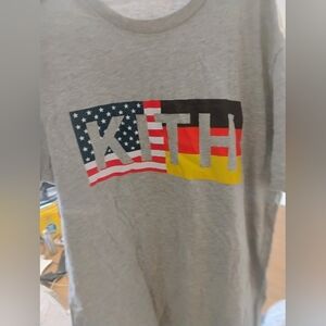 KithGray Tee with Dual Flag Design